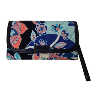 Vera Bradley Lotus Flower Swirl Quilted Cotton Wristlet Wallet